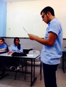 Morsi reading a dramatic monologue. 